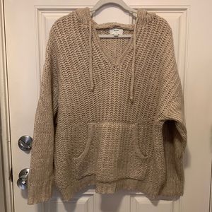 Aerie Oversized Hooded Pullover with Kangaroo pocket Color Cream Size Small